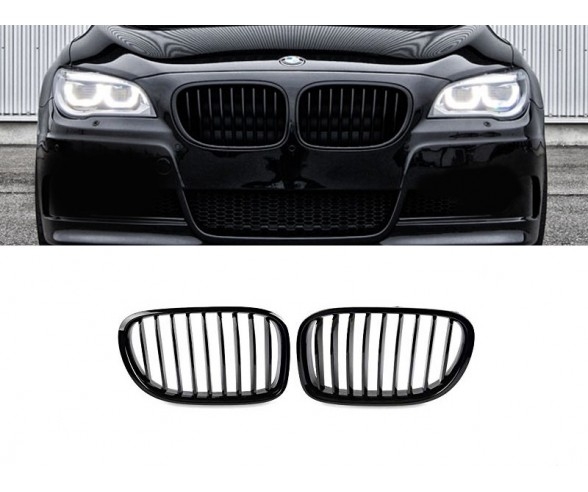 Glossy Black Front bumper grilles for BMW F01, F02 models