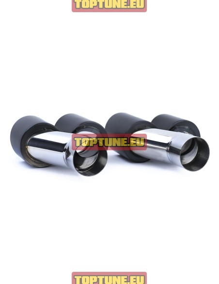 Dual Quad set of Black Matte exhaust tips