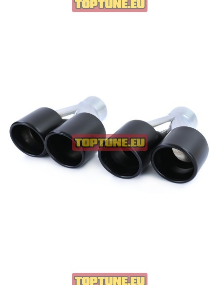 Dual Quad set of Black Matte exhaust tips