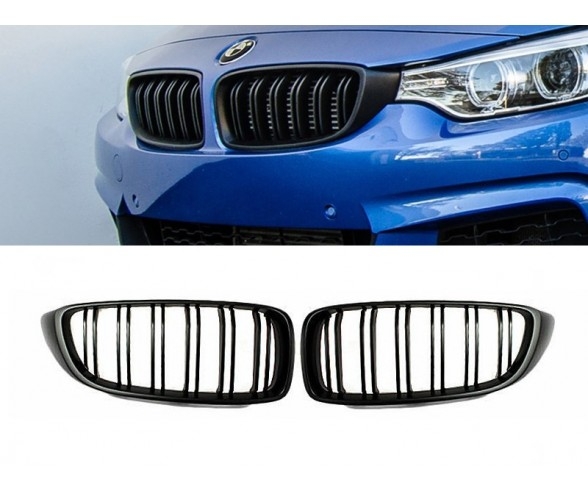Matte Black Performance front kidney grilles for BMW F32, F33, F36 models