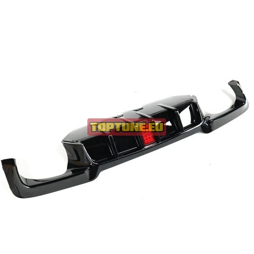 bmw f10 m5 glossy black rear bumper diffuser with led lights