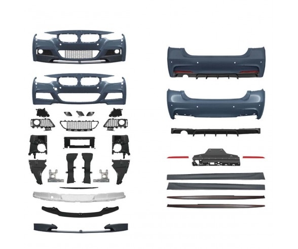 bmw f30 performance body kit for 318, 320i models. Bumpers with pdc holes, with washing holes