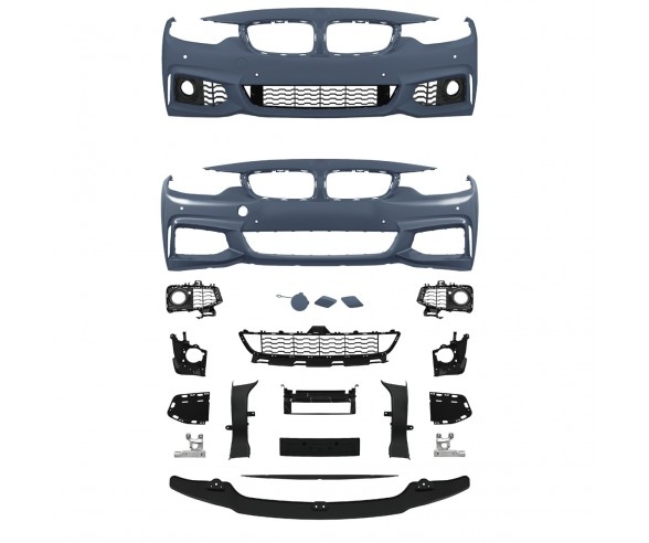 M Sport Front Bumper kit for BMW F32, F33, F36 models without headlight washers, with pdc sensors