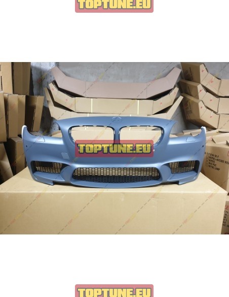 M5 Style Front bumper assembly for BMW F10, F11 models With PDC. Grilles Without fog lights