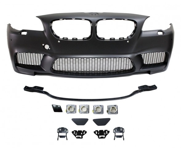 M5 Style Front bumper assembly for BMW F10, F11 models With PDC. Grilles Without fog lights