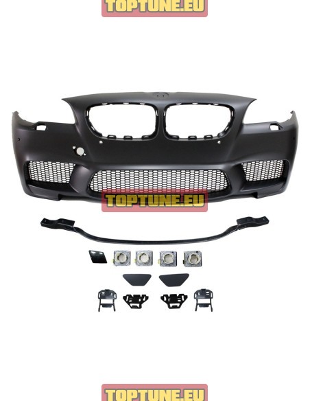M5 Style Front bumper assembly for BMW F10, F11 models With PDC. Grilles Without fog lights