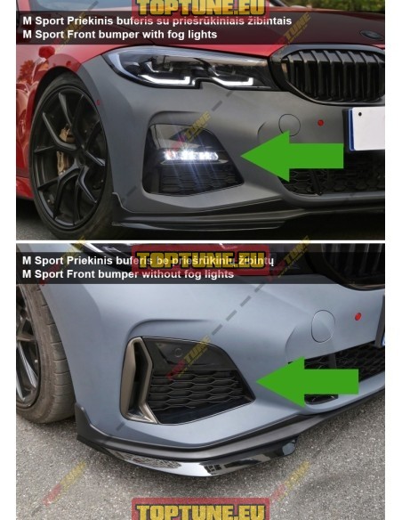 M Sport apdailos komplektas skirtas BMW G20 modeliams su 6 pdc skylėmis, be priešrūkinių žibintų