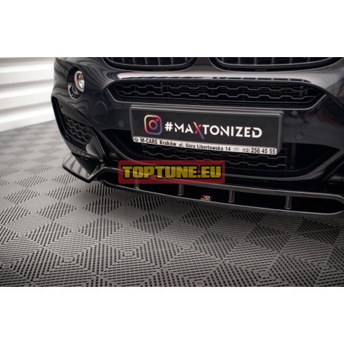 V2 Front bumper splitter for BMW X6 F16 M Sport...