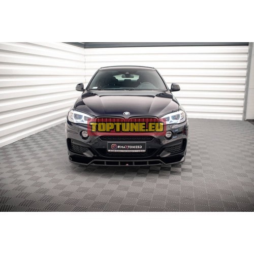 V2 Front bumper splitter for BMW X6 F16 M Sport...