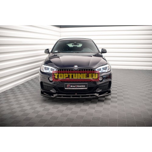 V3 Front bumper splitter for BMW X6 F16 M Sport...
