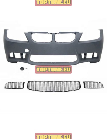 M3 Style Front Bumper for BMW E90, E91 LCI (2008-2011) models. Without fog lights. Without PDC holes.