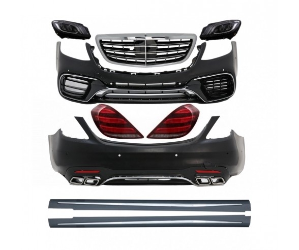 S63 Design body kit with headlights and taillights for Mercedes S Class W222 (2013-2017) Long Wheel Base models