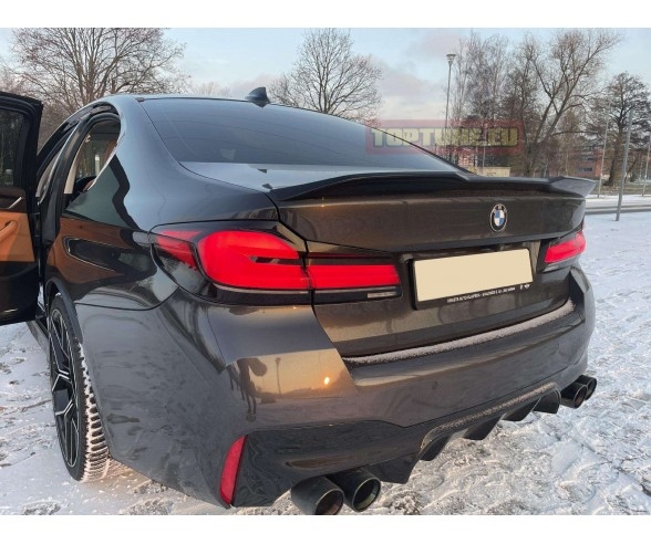 Juodas blizgus Pro Performance stiliaus bagažinės spoileris skirtas BMW G30, F90 M5 modeliams