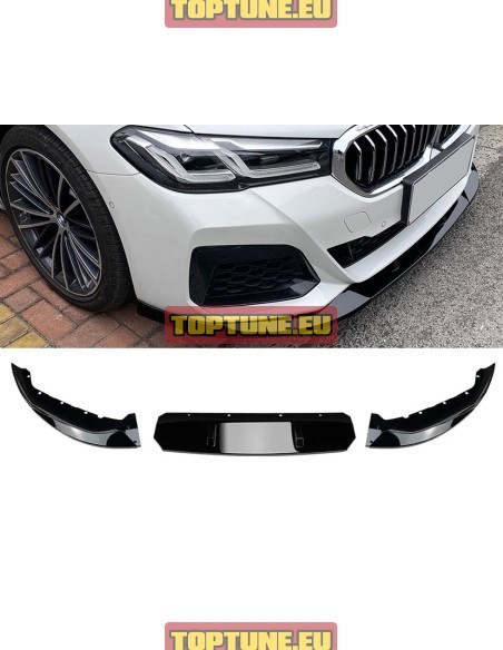 Performance Juodas blizgus Priekinio buferio spoileris BMW G30, F30 Facelift modeliams nuo 2020.06