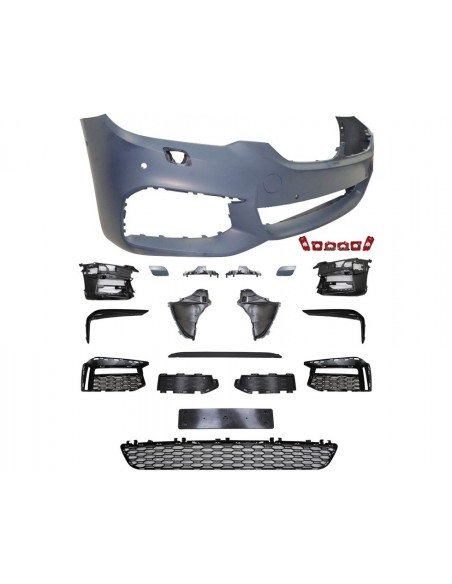 bmw g30 m sport front bumper with pdc holes, with headlight washers