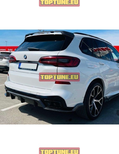 BMW X5 G05 Black Knight Carbon galinio buferio difuzorius su šoniniais kampais