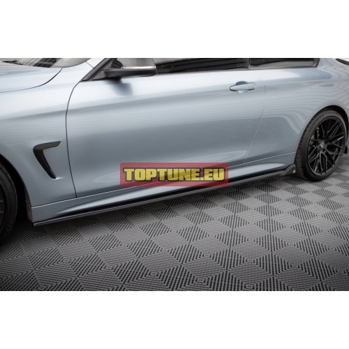 V2 Gloss Black Side skirt extensions for BMW...