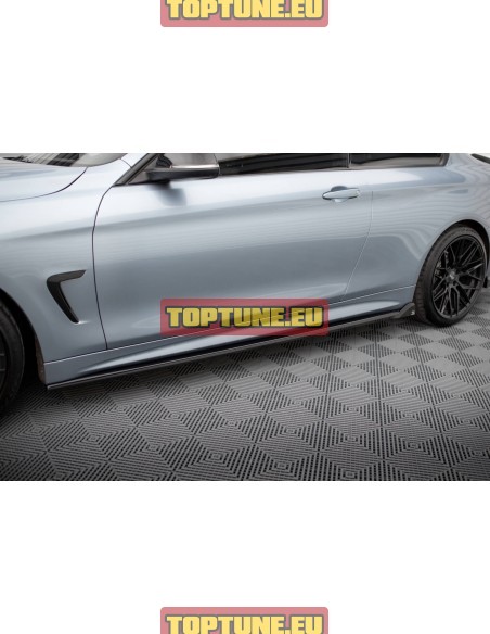 V2 Gloss Black Side skirt extensions for BMW F32, F33 M Sport models