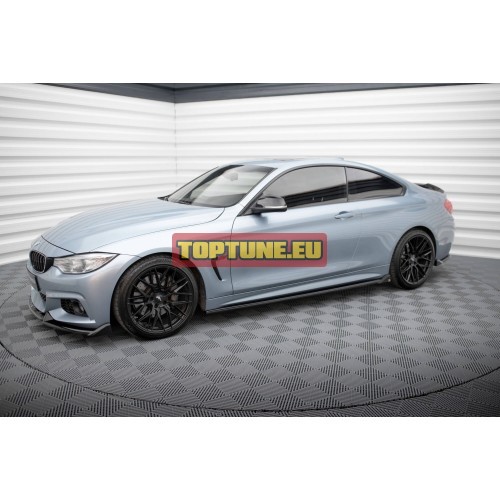 V2 Gloss Black Side skirt extensions for BMW...