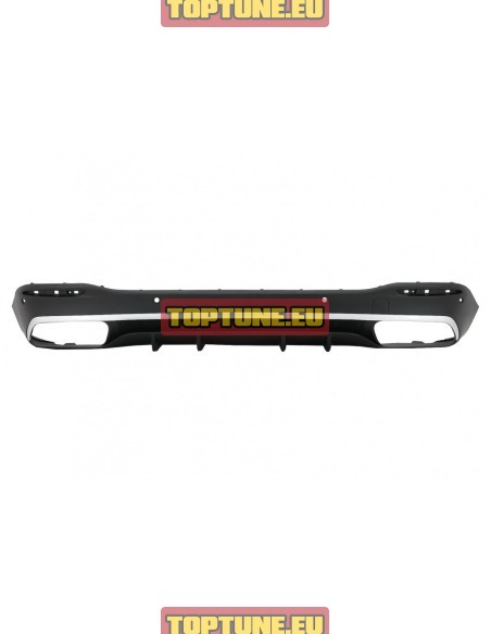 GLE63 AMG Style Silver rear bumper diffuser with exhaust tips for Mercedes Benz GLE W167 AMG-Line models