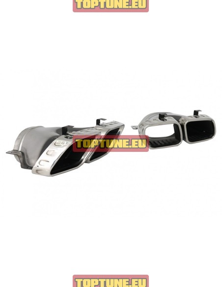 GLE63 Style Silver, Chrome Exhaust tips for Mercedes Benz GLE W167 AMG Line models