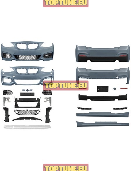 M Sport apdailos komplektas skirtas BMW F22, F23 235, 240i modeliams. Be PDC Skylių, Su apiplovimu