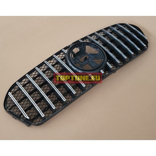 Mercedes Benz W167 GLE Panamericana Chromuotos priekinio buferio grotelės
