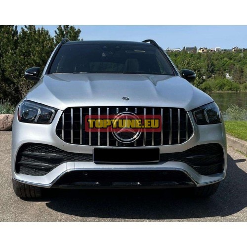Mercedes Benz W167 GLE Chromuotos priekinio buferio grotelės