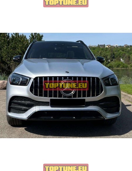 Mercedes Benz W167 GLE Chromuotos priekinio buferio grotelės