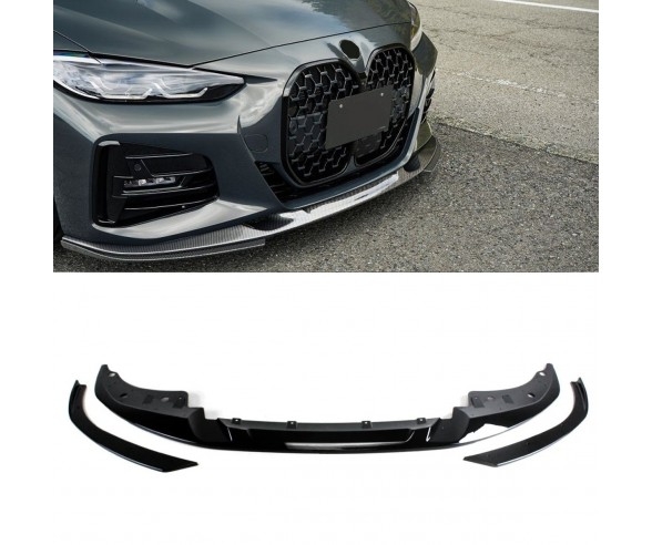 BMW G22, G23 3D Style Gloss Black Front bumper spoiler