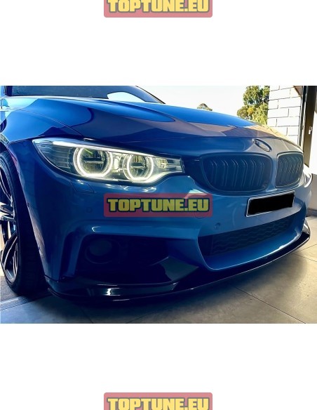 BMW F32, F33, F36 4 Dalių Performance Juodas blizgus priekinio buferio spoileris