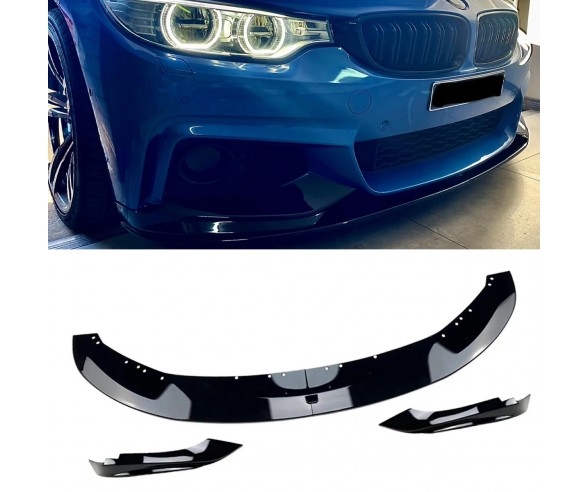 BMW F32, F33, F36 4P Performance style Gloss Black Front bumper spoiler