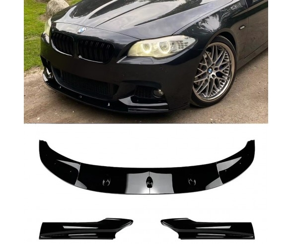 BMW F10, F11 4P Performance style Gloss Black Front bumper spoiler