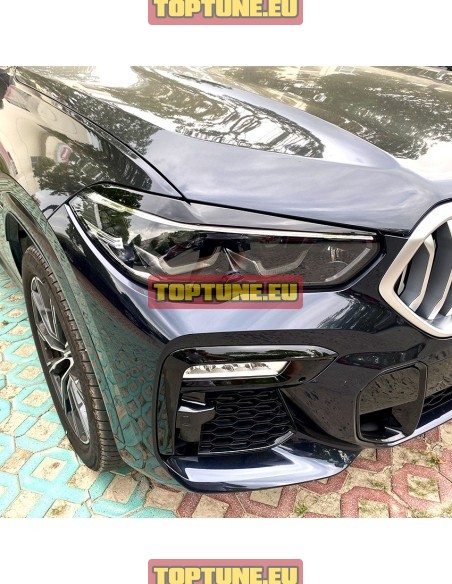 BMW X5 G05 X6 G06 (2018-2023) Gloss Black Headlight Eyebrows