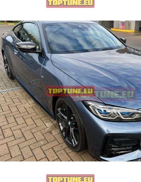 Performance Side skirt extensions for BMW G22, G23 M Sport models. Gloss Black