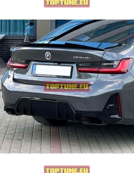 Juodas blizgus M4 Stiliaus bagažinės spoileris skirtas BMW G20, G80 M3 modeliams